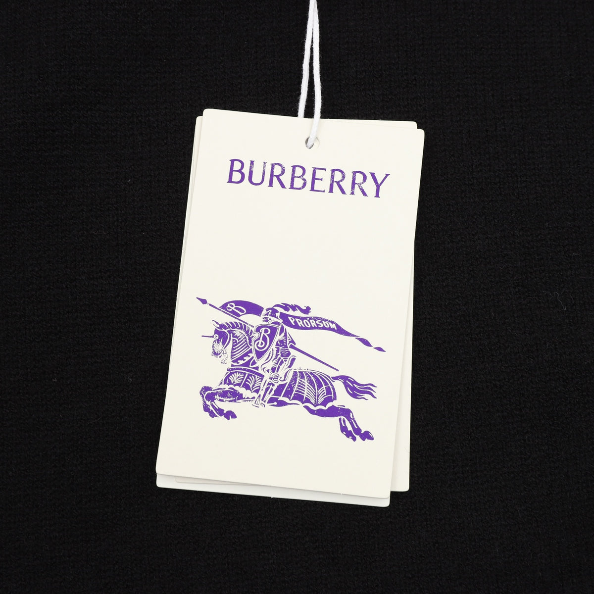 Burberry EKD Logo Black Half‑Zip Turtleneck Wool Sweater