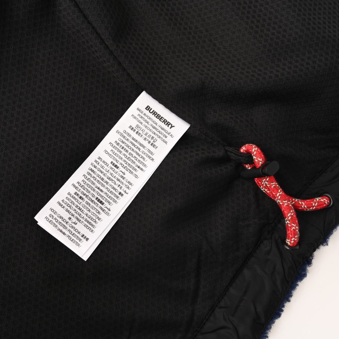 Burberry Navy Equestrian Embroidery Fleece Jacket