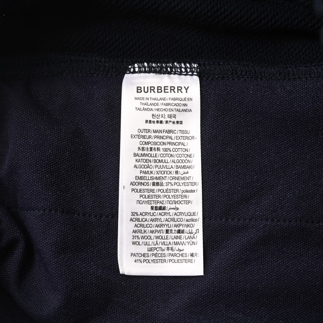 Burberry Navy Equestrian Embroidery Joggers