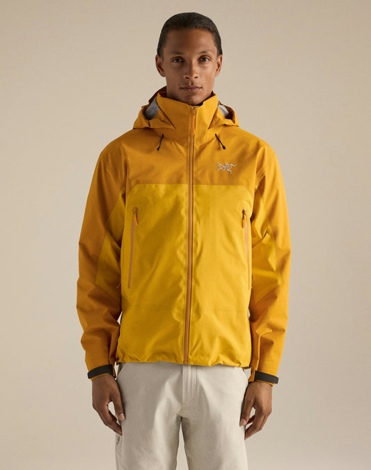 Arc'teryx Beta AR Unisex GORE-TEX PRO Hooded Hardshell Jacket in Two-Tone Golden Yellow