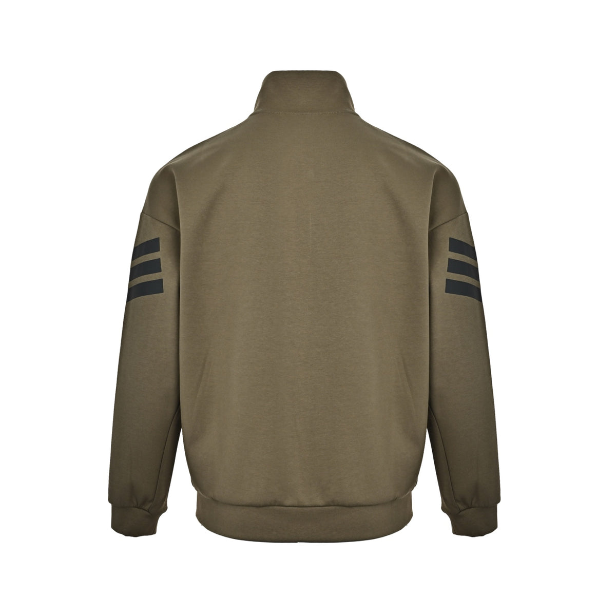 Adidas 3‑Stripes Olive Green Stand‑Collar Full‑Zip Track Jacket