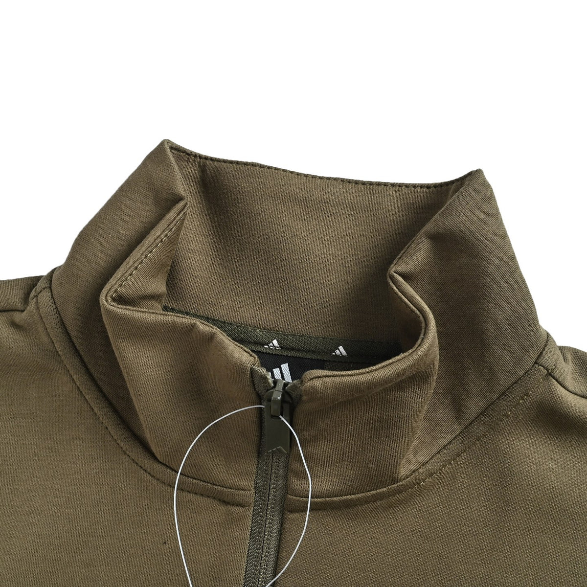 Adidas 3‑Stripes Olive Green Stand‑Collar Full‑Zip Track Jacket