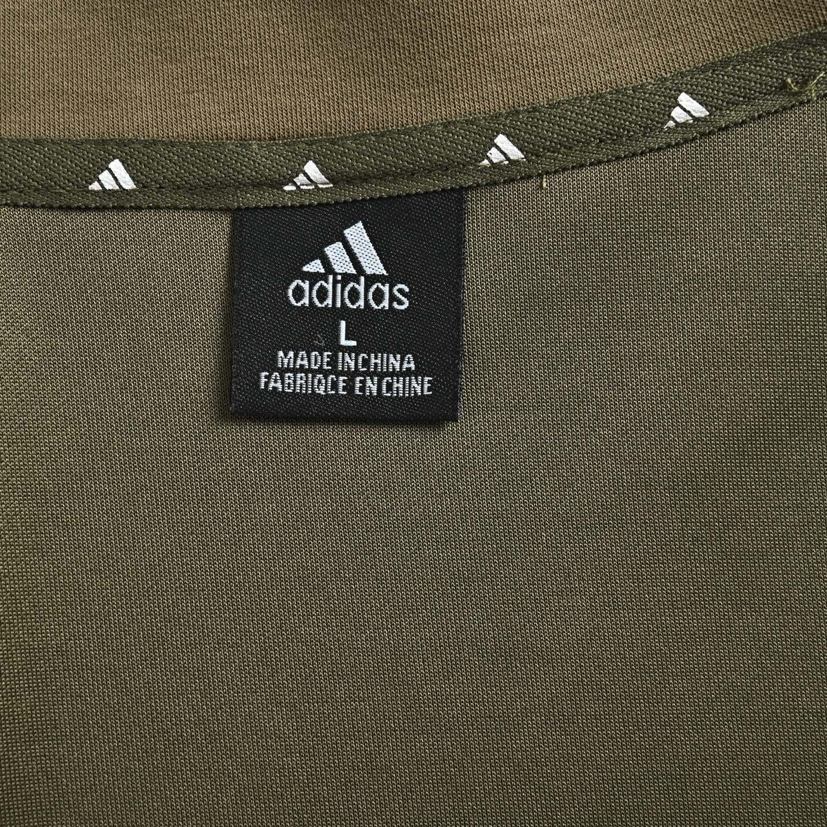 Adidas 3‑Stripes Olive Green Stand‑Collar Full‑Zip Track Jacket