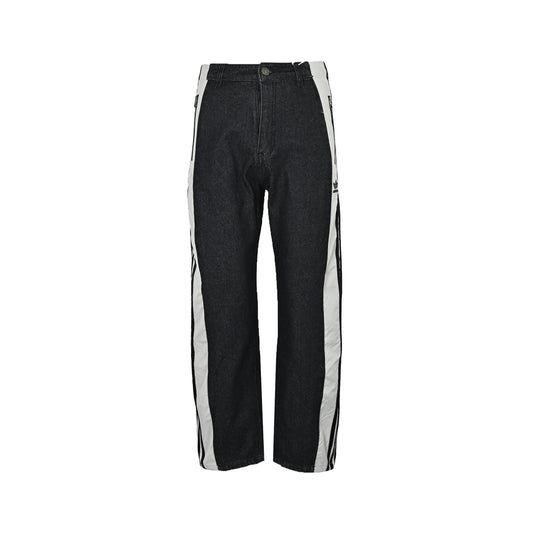 Adidas Originals Side 3‑Stripes Paneled Black Denim Pants