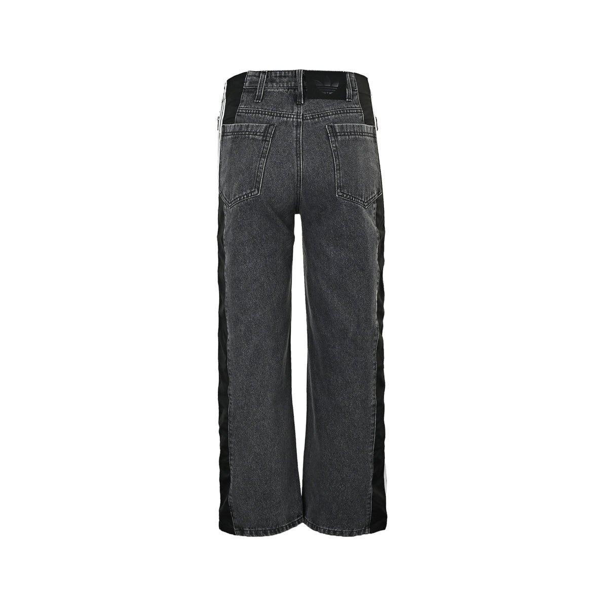 Adidas Originals Washed‑Grey 3‑Stripe Panel Loose Denim Pants