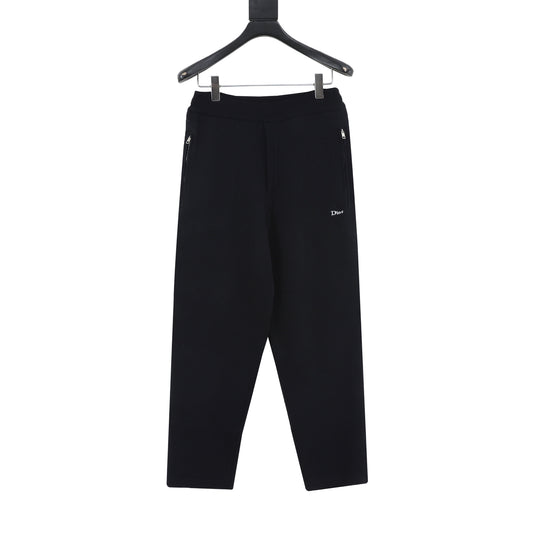 Dior Classic Logo‑Embroidered Black Fleece Sweatpants