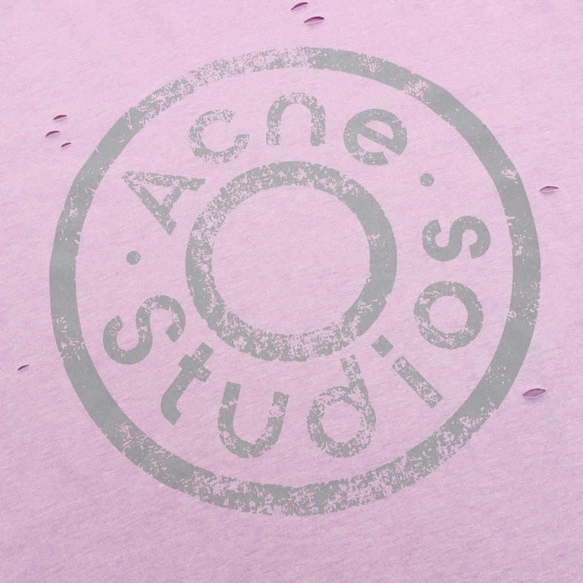 Acne Studios Distressed Layered‑Look Lavender Long‑Sleeve Logo Print T‑Shirt
