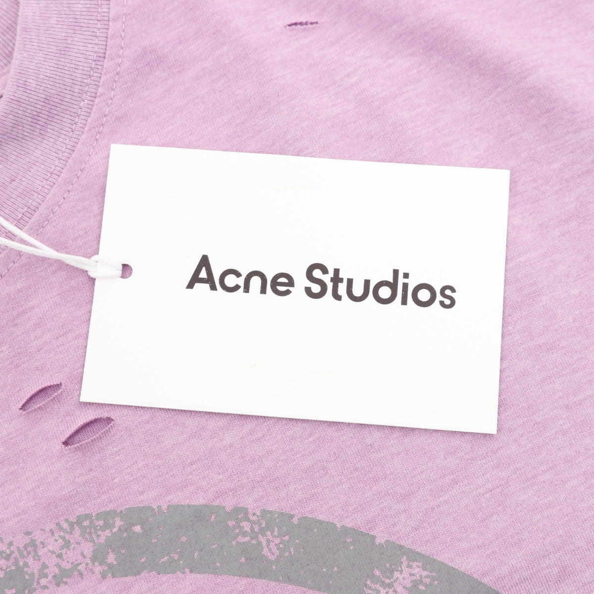 Acne Studios Distressed Layered‑Look Lavender Long‑Sleeve Logo Print T‑Shirt