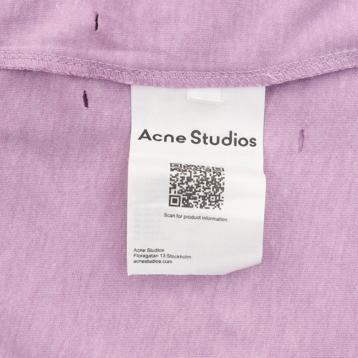 Acne Studios Distressed Layered‑Look Lavender Long‑Sleeve Logo Print T‑Shirt