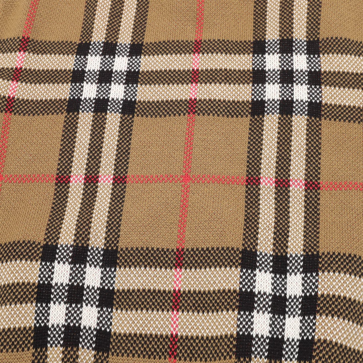 Burberry Vintage Check Camel Full‑Zip Knit Bomber Jacket