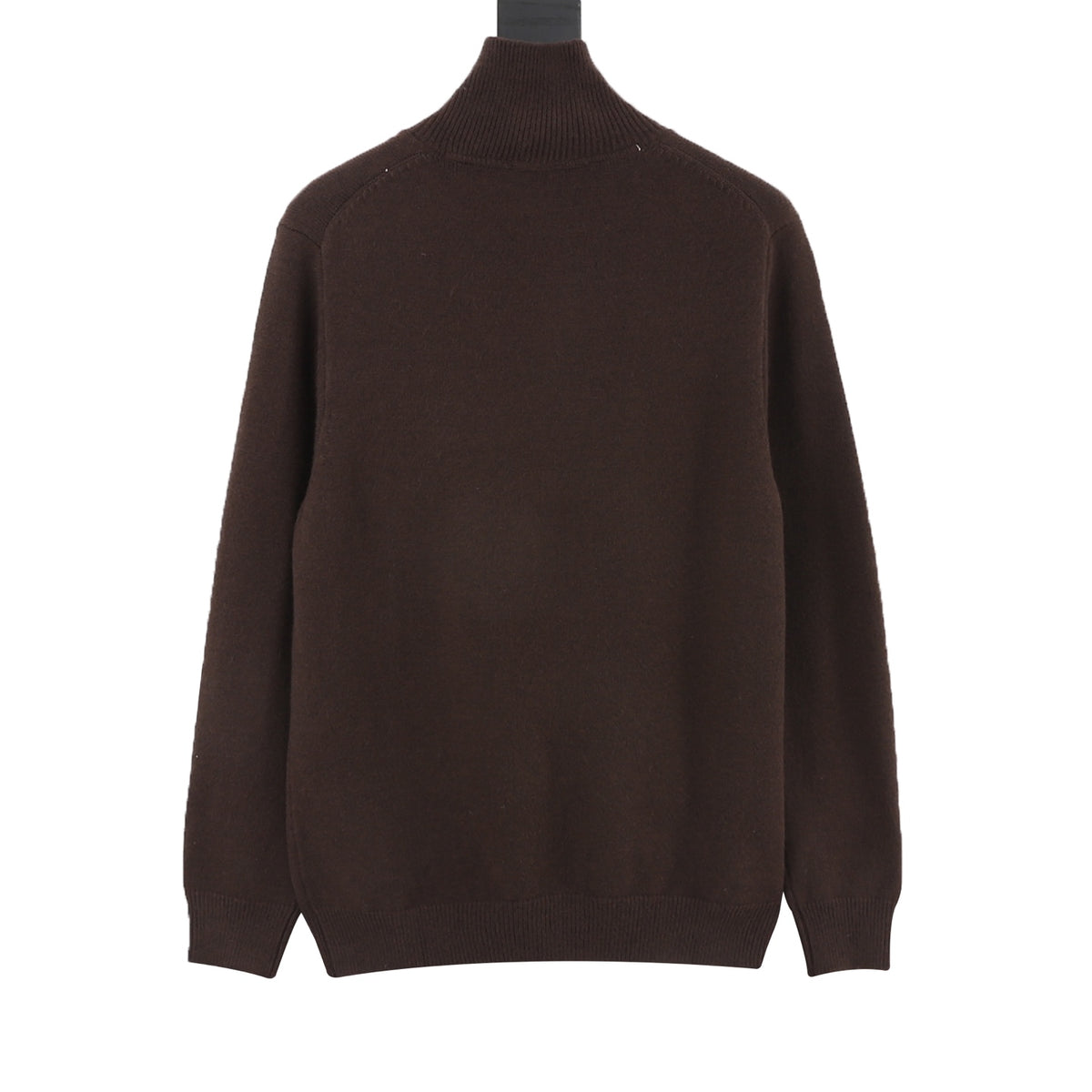 Burberry EKD Logo Brown Half‑Zip Turtleneck Wool Sweater