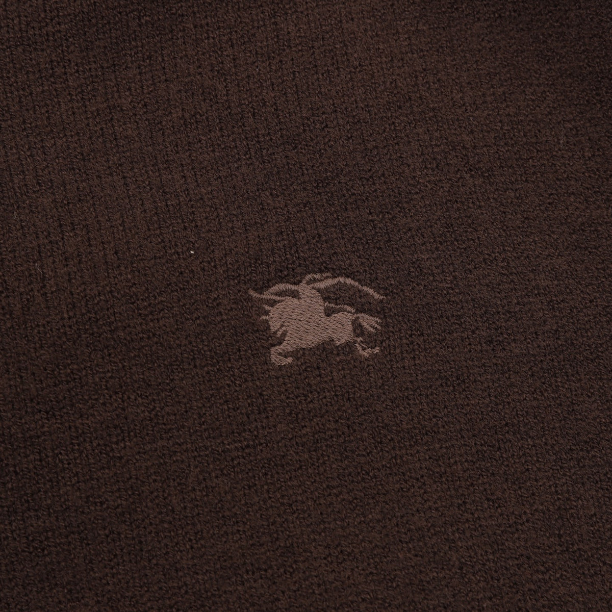 Burberry EKD Logo Brown Half‑Zip Turtleneck Wool Sweater