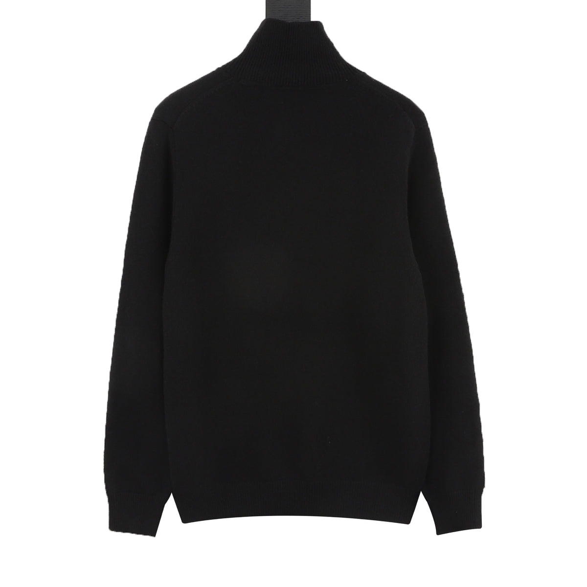 Burberry EKD Logo Black Half‑Zip Turtleneck Wool Sweater