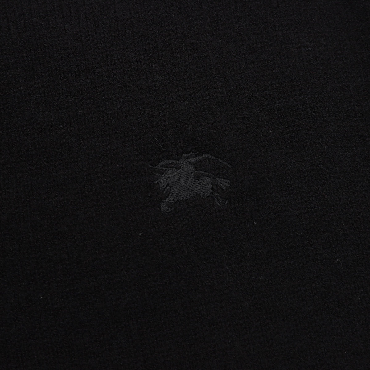 Burberry EKD Logo Black Half‑Zip Turtleneck Wool Sweater