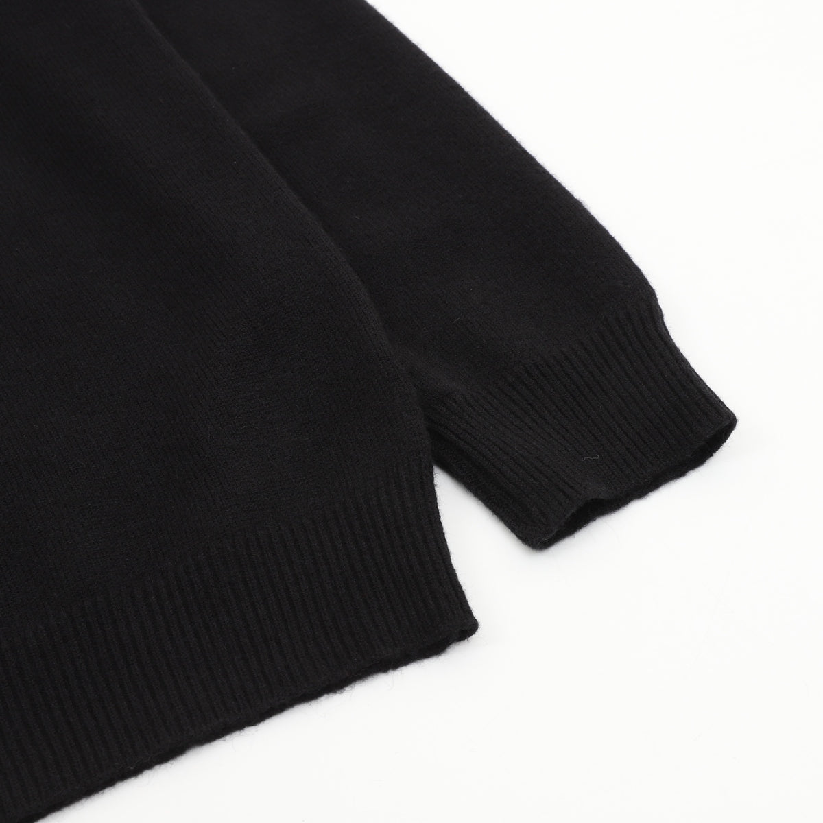 Burberry EKD Logo Black Half‑Zip Turtleneck Wool Sweater