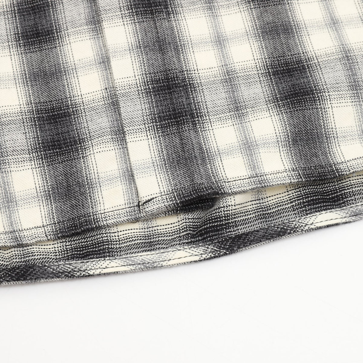 Balenciaga Logo Print Plaid Flannel Shirt in Black and White