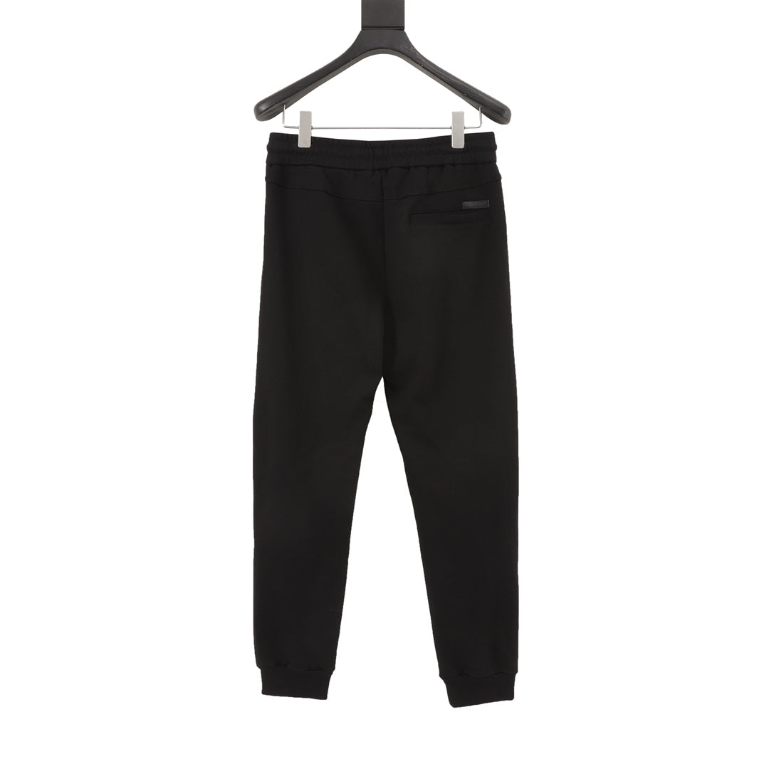 Burberry Equestrian Knight Logo Black Jogger Pants