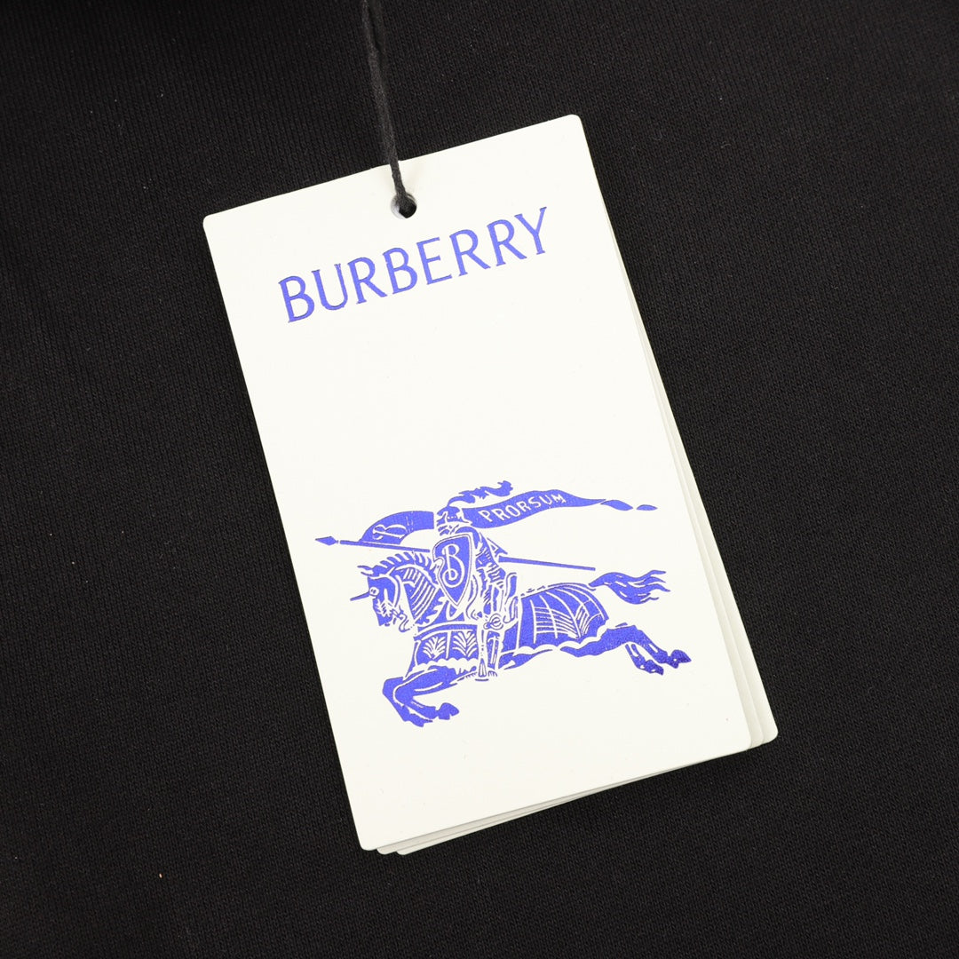 Burberry Equestrian Knight Logo Black Jogger Pants