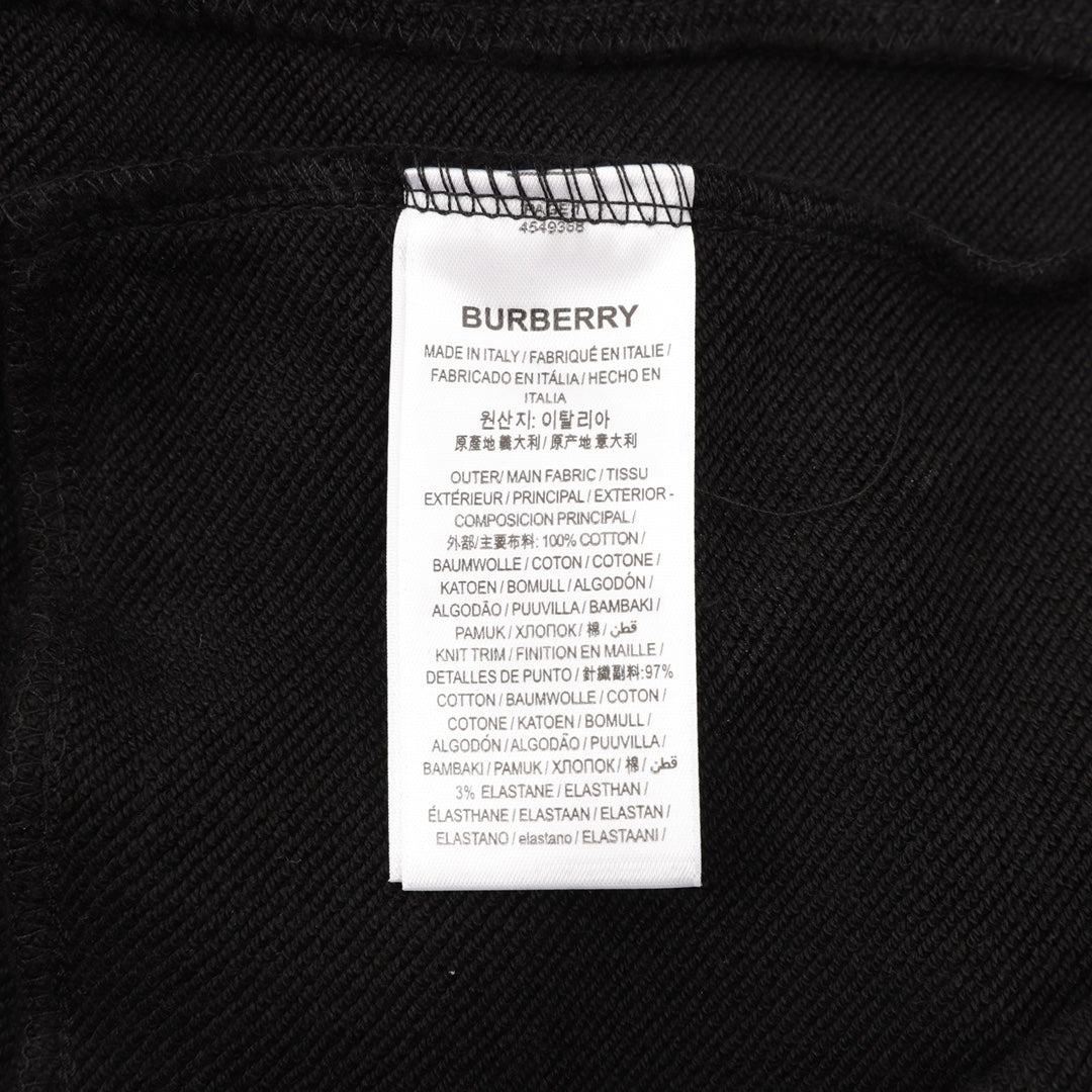 Burberry Equestrian Knight Logo Black Jogger Pants