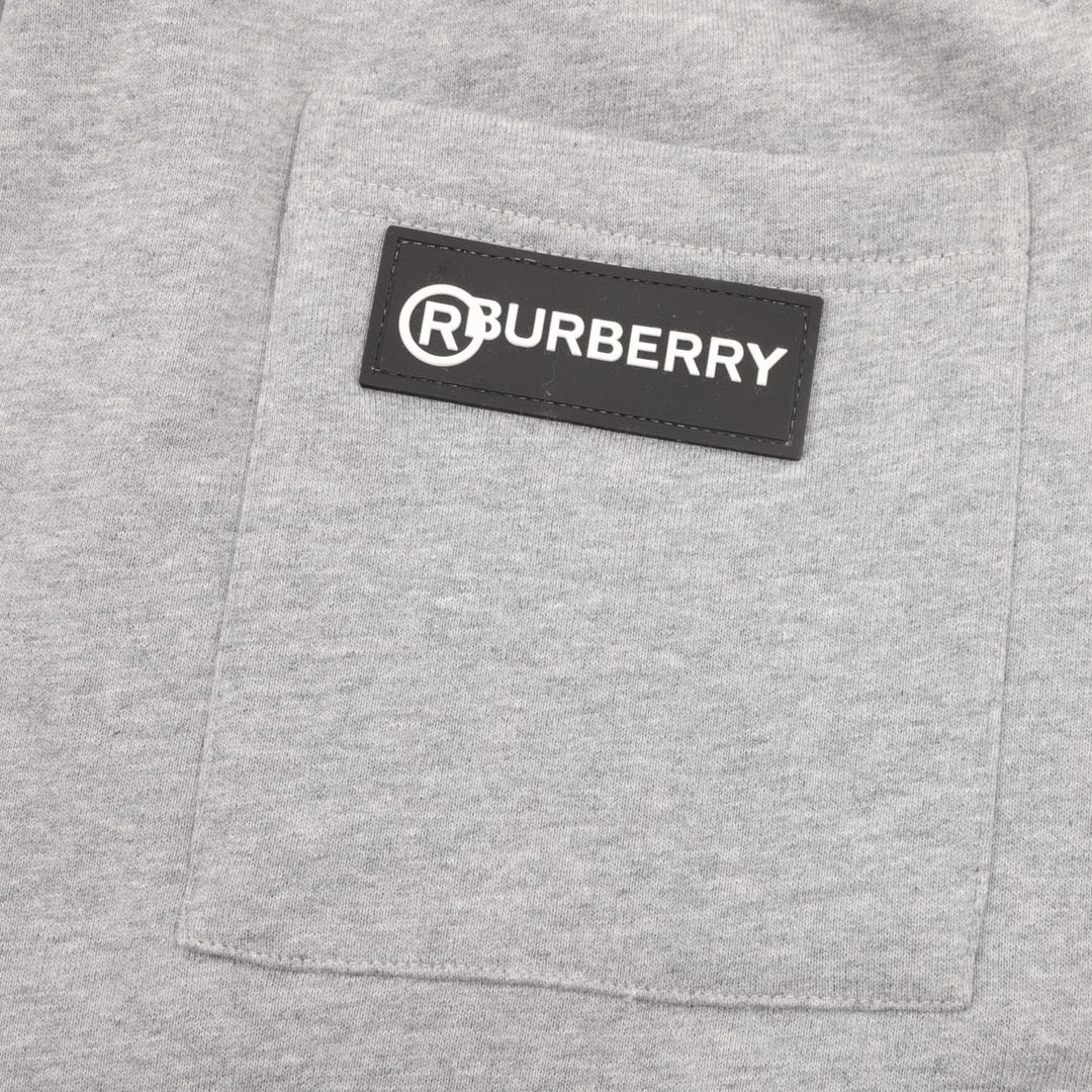Burberry Vintage Check Side-Stripe Logo Joggers in Grey