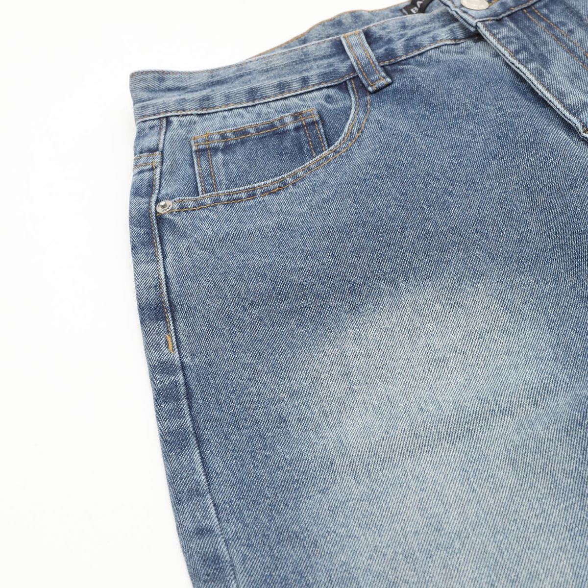 Balenciaga BB Laurel Embroidered Wide-Leg Jeans in Washed Blue