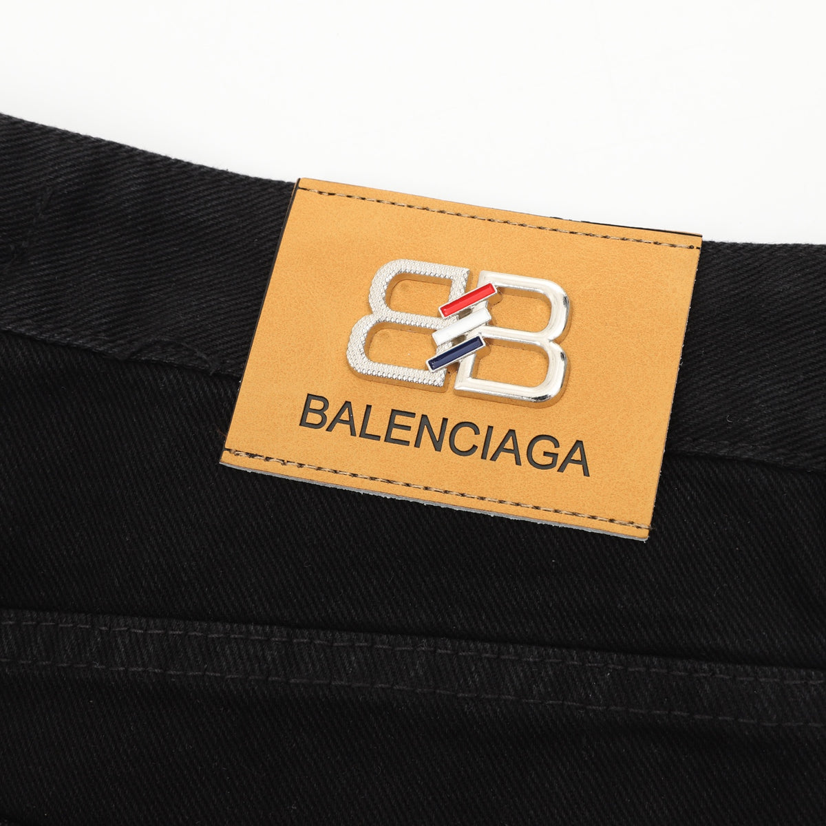 Balenciaga BB Laurel Embroidered Wide-Leg Jeans in Black