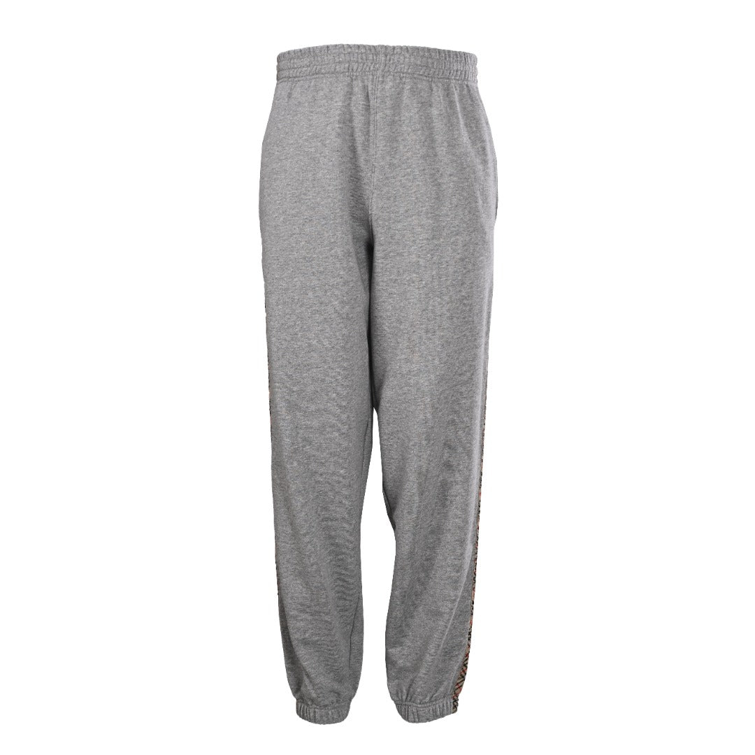 Burberry Heather Grey Vintage Check Side Stripe Jogger Pants
