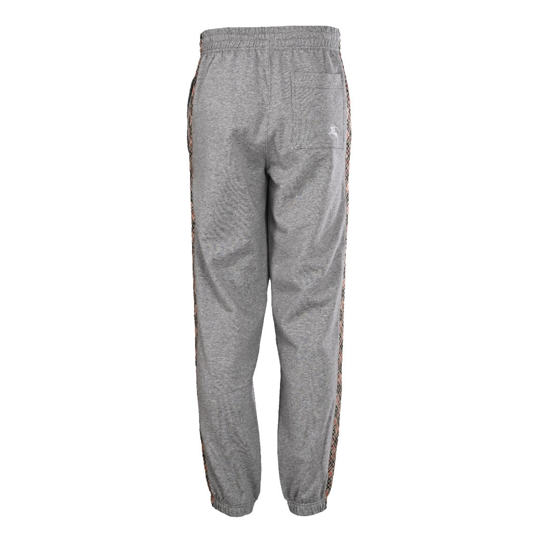 Burberry Heather Grey Vintage Check Side Stripe Jogger Pants