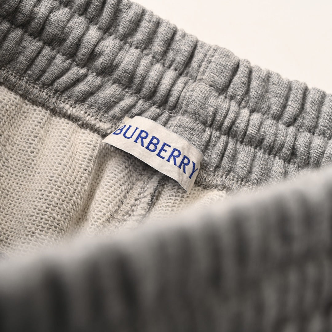 Burberry Heather Grey Vintage Check Side Stripe Jogger Pants