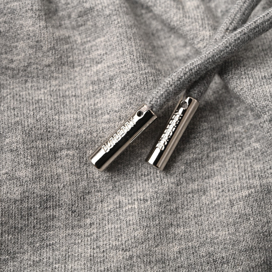 Burberry Heather Grey Vintage Check Side Stripe Jogger Pants