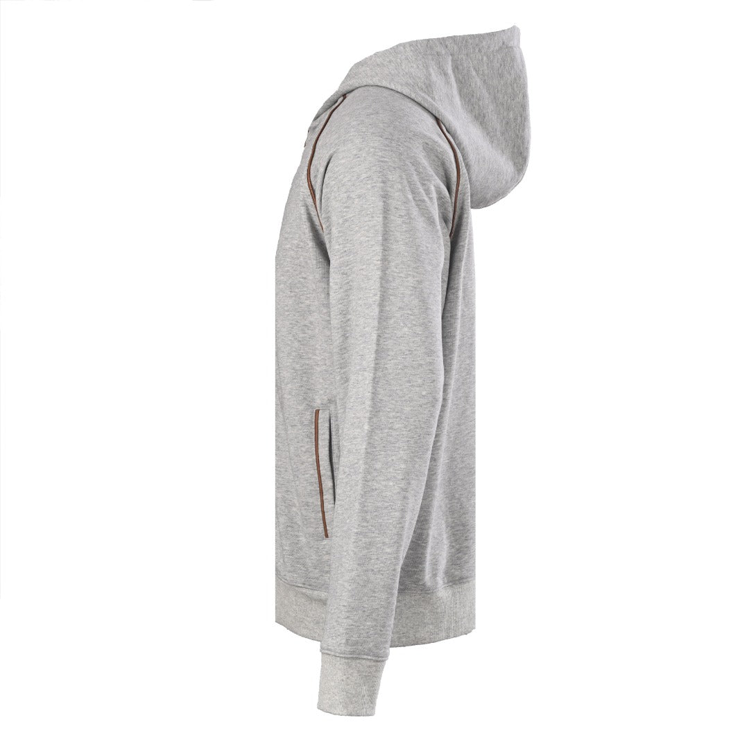 Brunello Cucinelli Heather Grey Full Zip Hooded Sweatshirt
