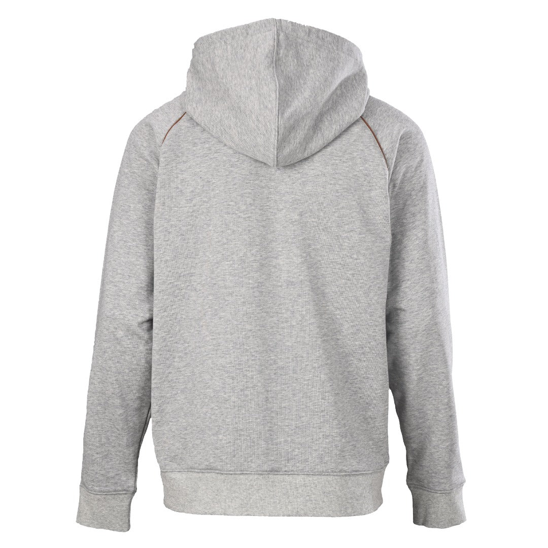 Brunello Cucinelli Heather Grey Full Zip Hooded Sweatshirt