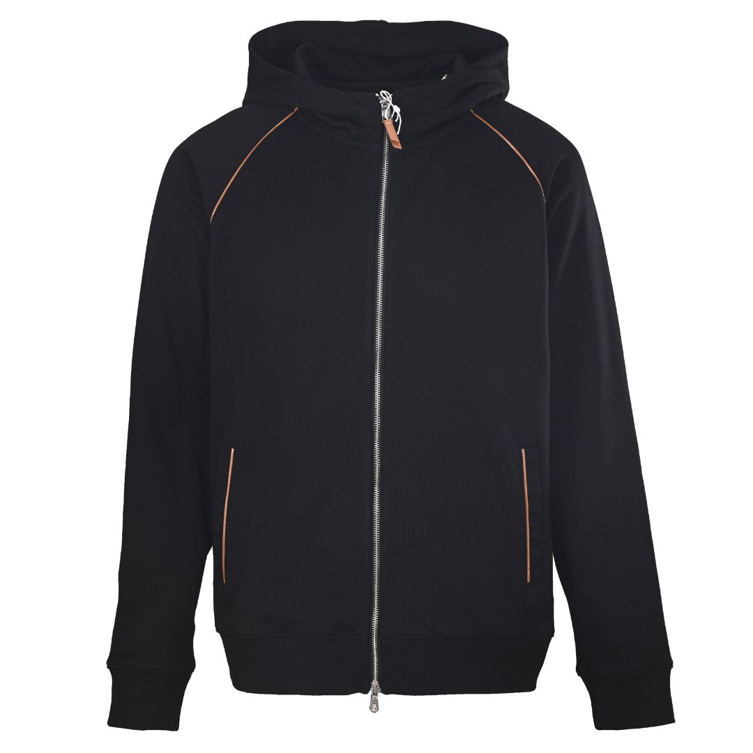 Brunello Cucinelli Black Full Zip Hooded Sweatshirt