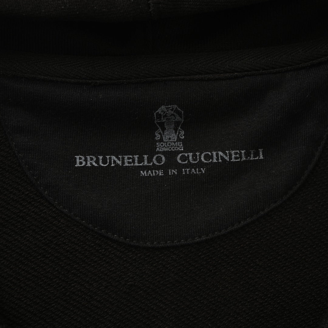 Brunello Cucinelli Black Full Zip Hooded Sweatshirt