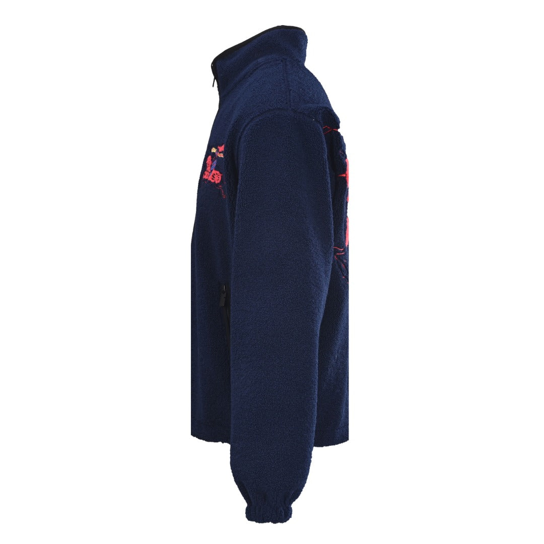 Burberry Navy Equestrian Embroidery Fleece Jacket