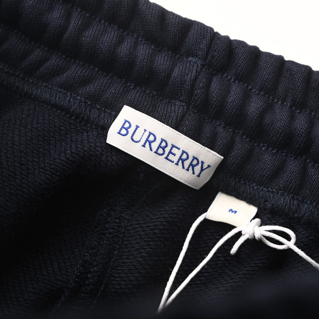 Burberry Navy Equestrian Embroidery Joggers