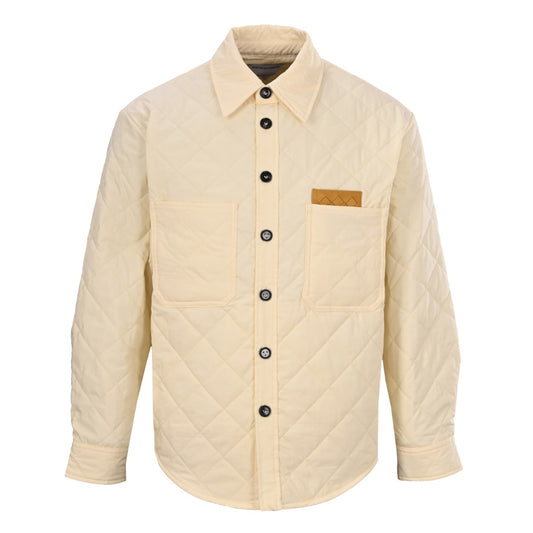 Bottega Veneta Cream Quilted Shirt Jacket