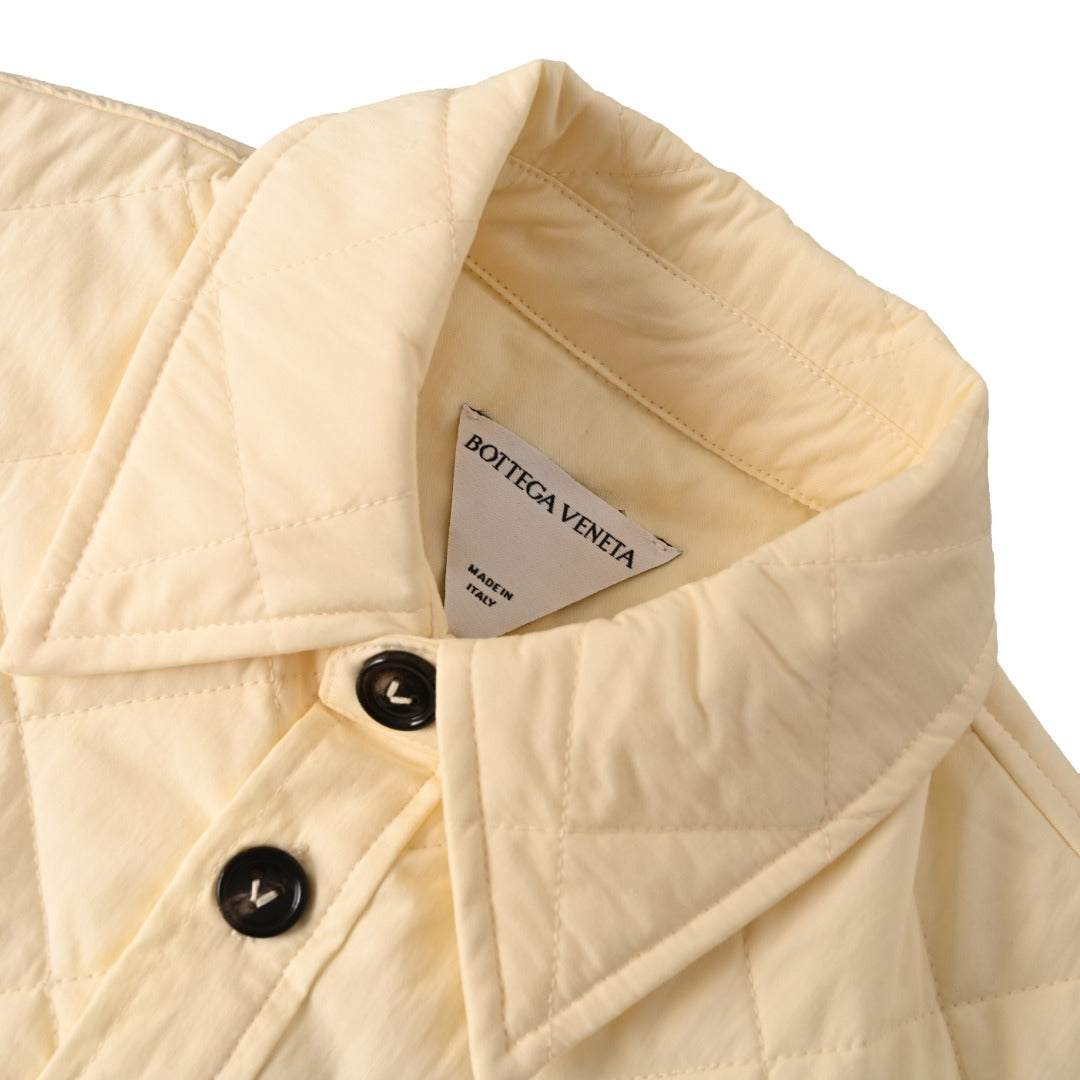 Bottega Veneta Cream Quilted Shirt Jacket