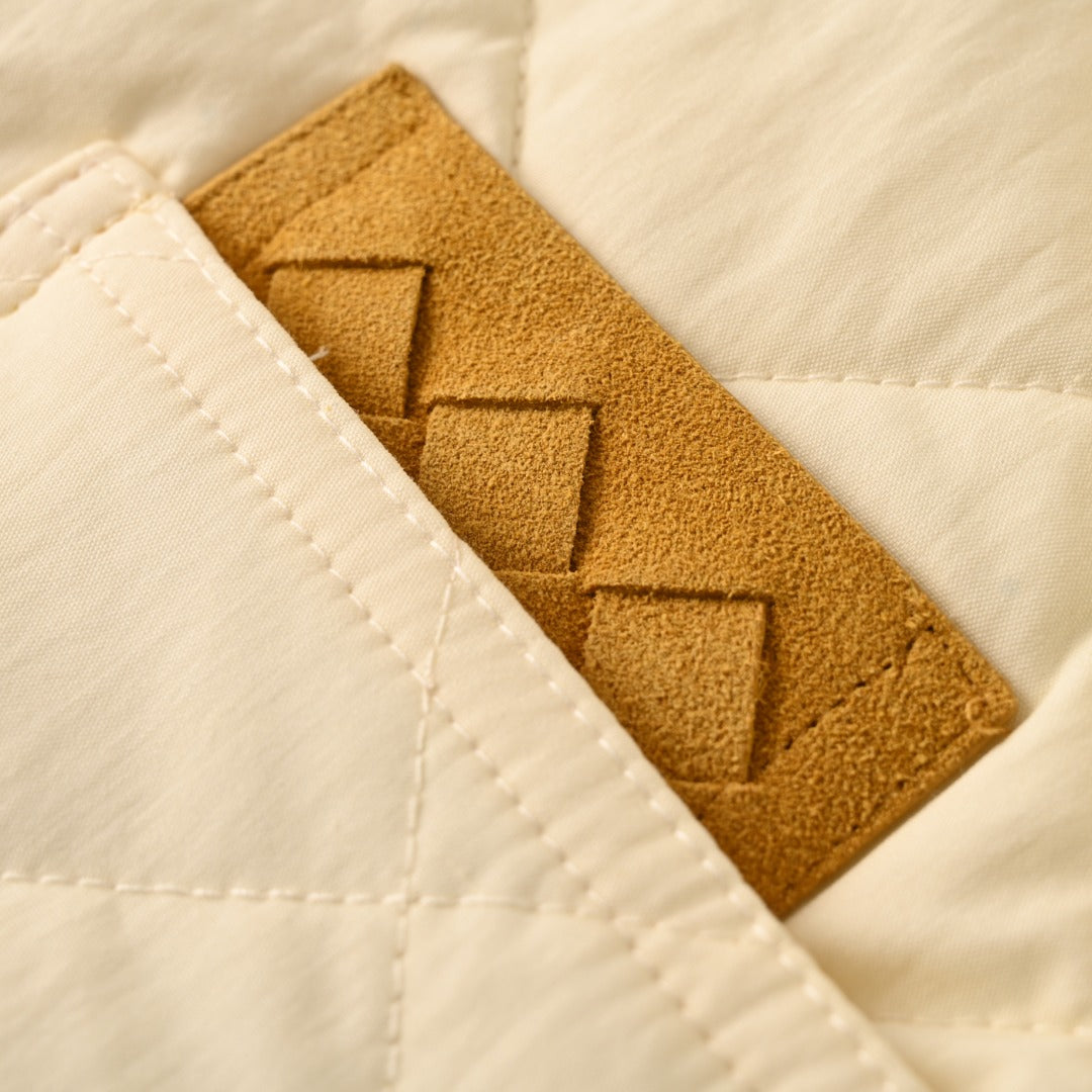 Bottega Veneta Cream Quilted Shirt Jacket
