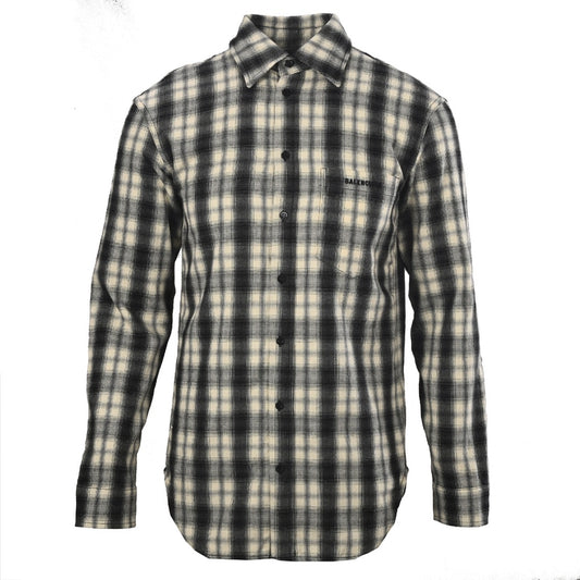 Balenciaga Black Beige Plaid Long Sleeve Shirt