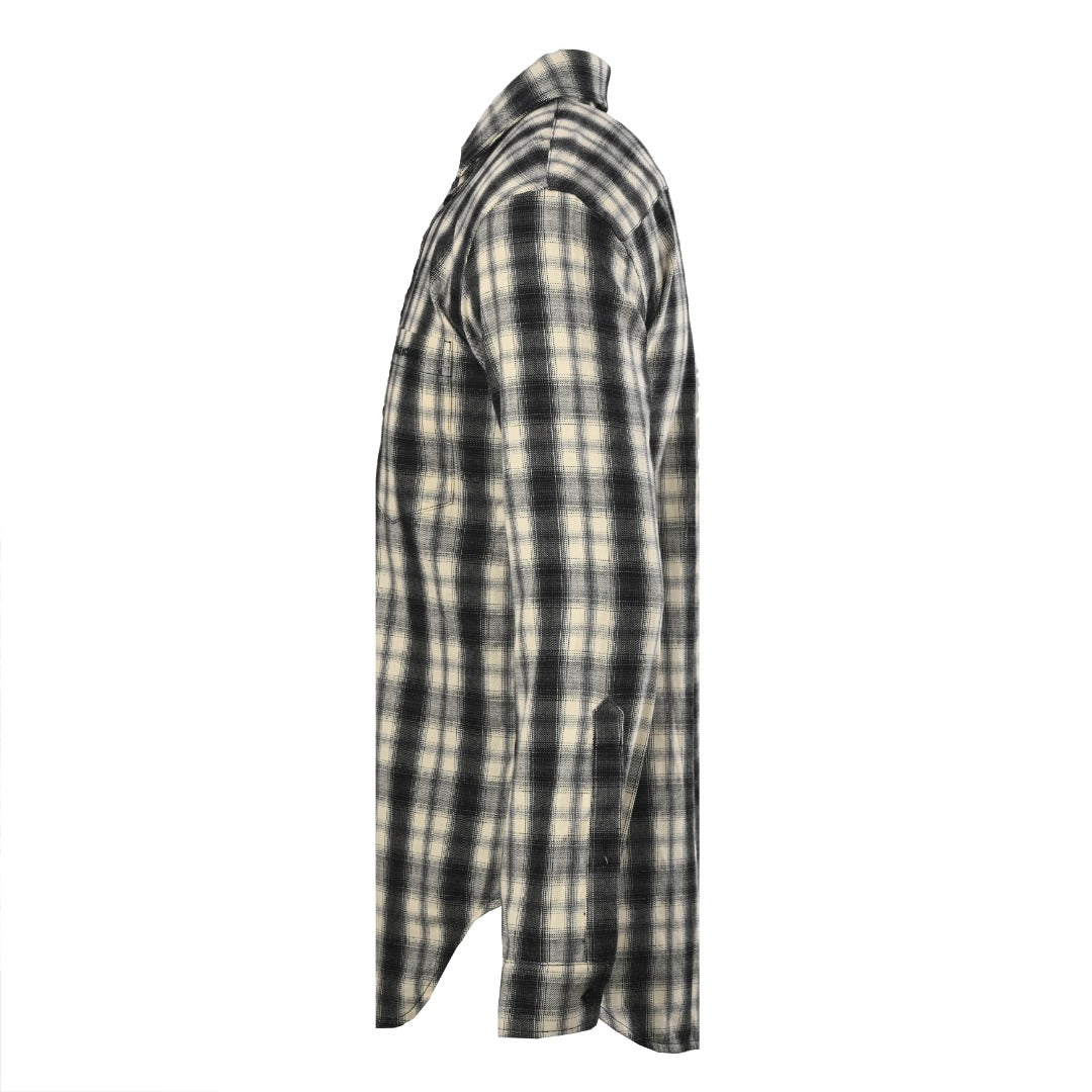 Balenciaga Black Beige Plaid Long Sleeve Shirt