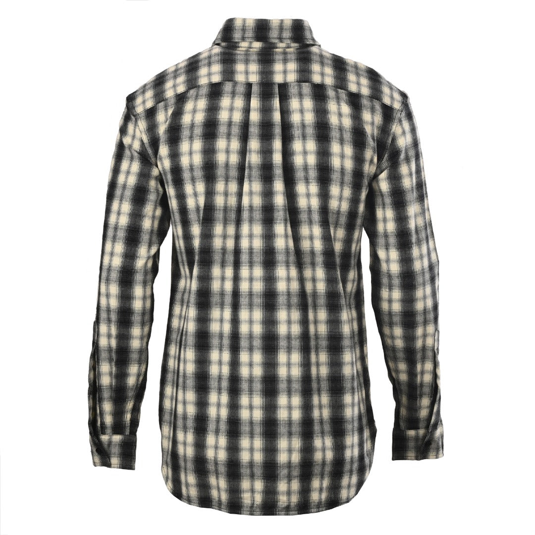Balenciaga Black Beige Plaid Long Sleeve Shirt
