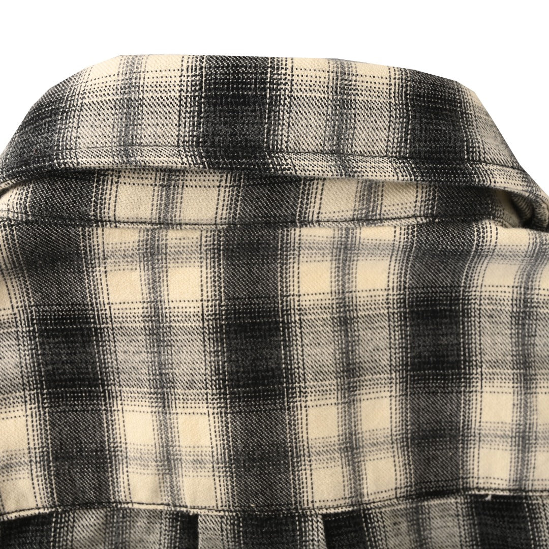 Balenciaga Black Beige Plaid Long Sleeve Shirt