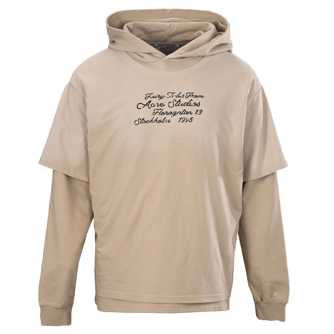Acne Studios Beige Fairy Tales Letter Layered Hooded Top