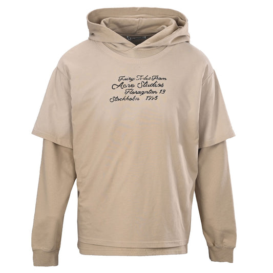 Acne Studios Beige Fairy Tales Letter Layered Hooded Top