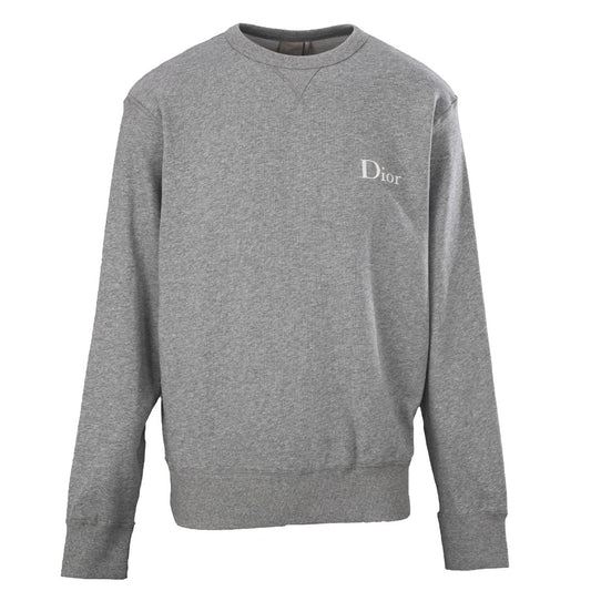 Dior Grey Logo Embroidered Crew Sweatshirt