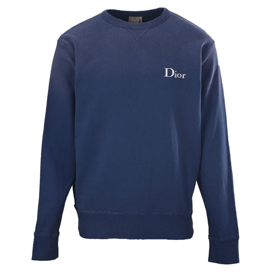 Dior Navy Logo Embroidered Crew Sweatshirt
