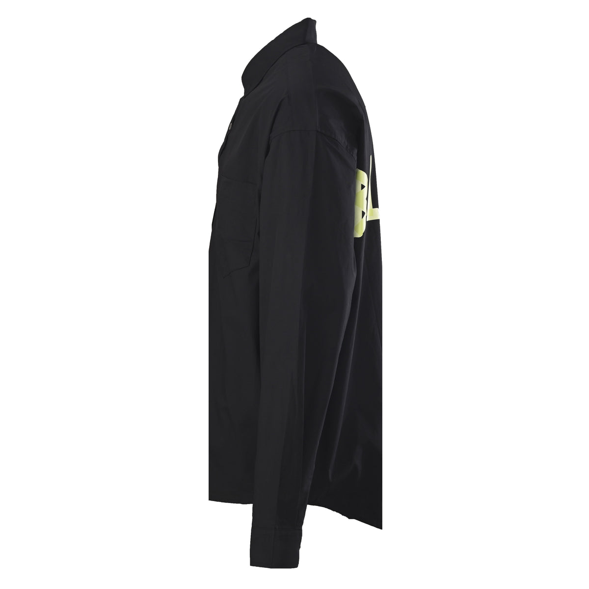 Balenciaga Black Neon Logo Back Print Long Sleeve Shirt