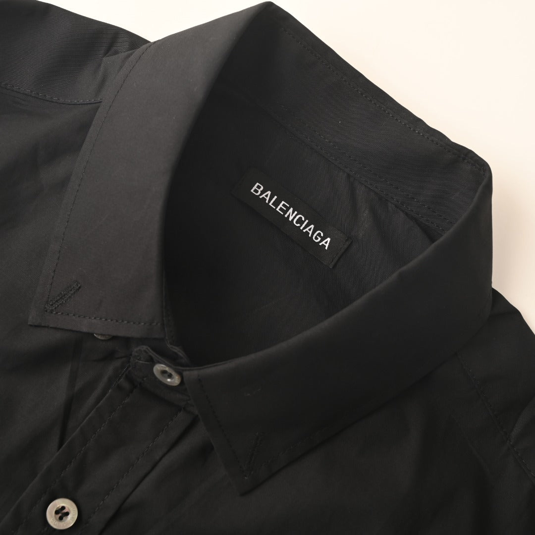 Balenciaga Black Neon Logo Back Print Long Sleeve Shirt