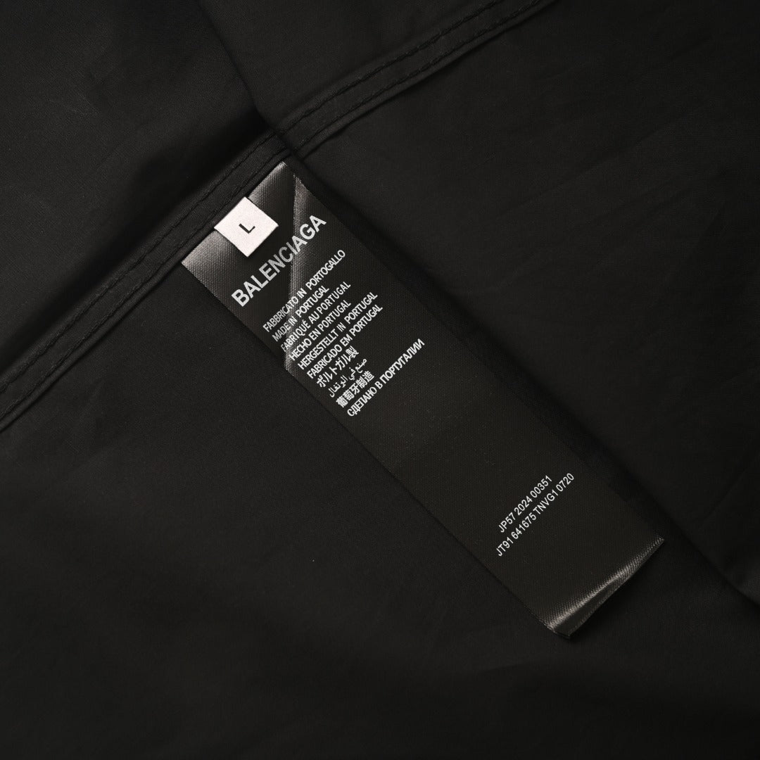 Balenciaga Black Neon Logo Back Print Long Sleeve Shirt